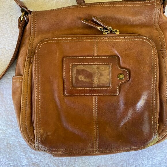 Vintage Fossil Genuine Leather Brown Cross Body Bag - Picture 9 of 14